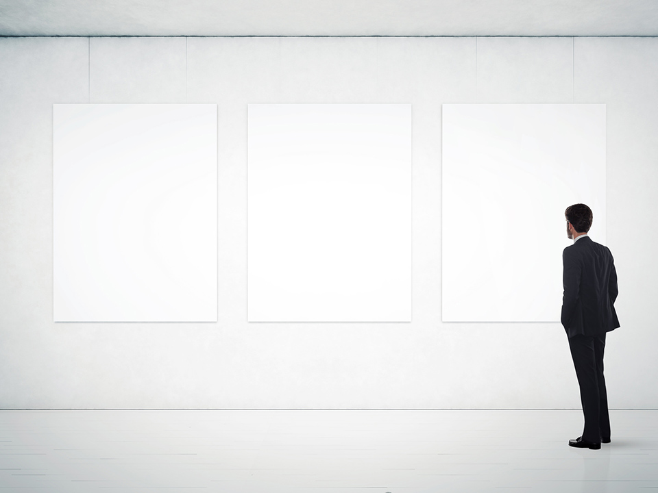 Image of man looking at empty frames <h2>2022-12-01 - November 2022</h2>